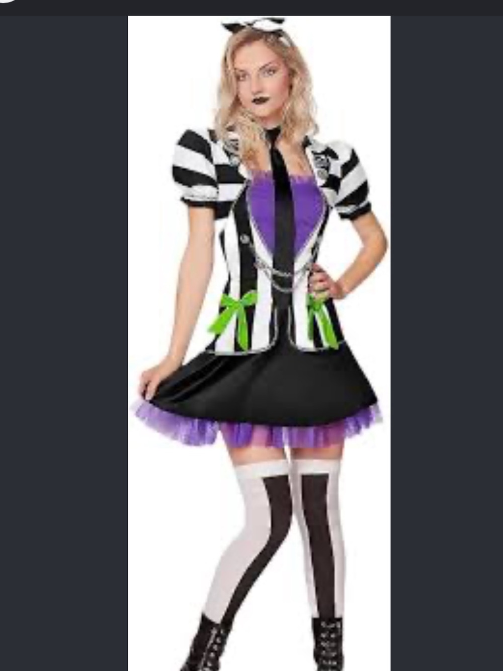 Halloween spirit Beetlejuice-Inspired Girls' Purple and Black Costume